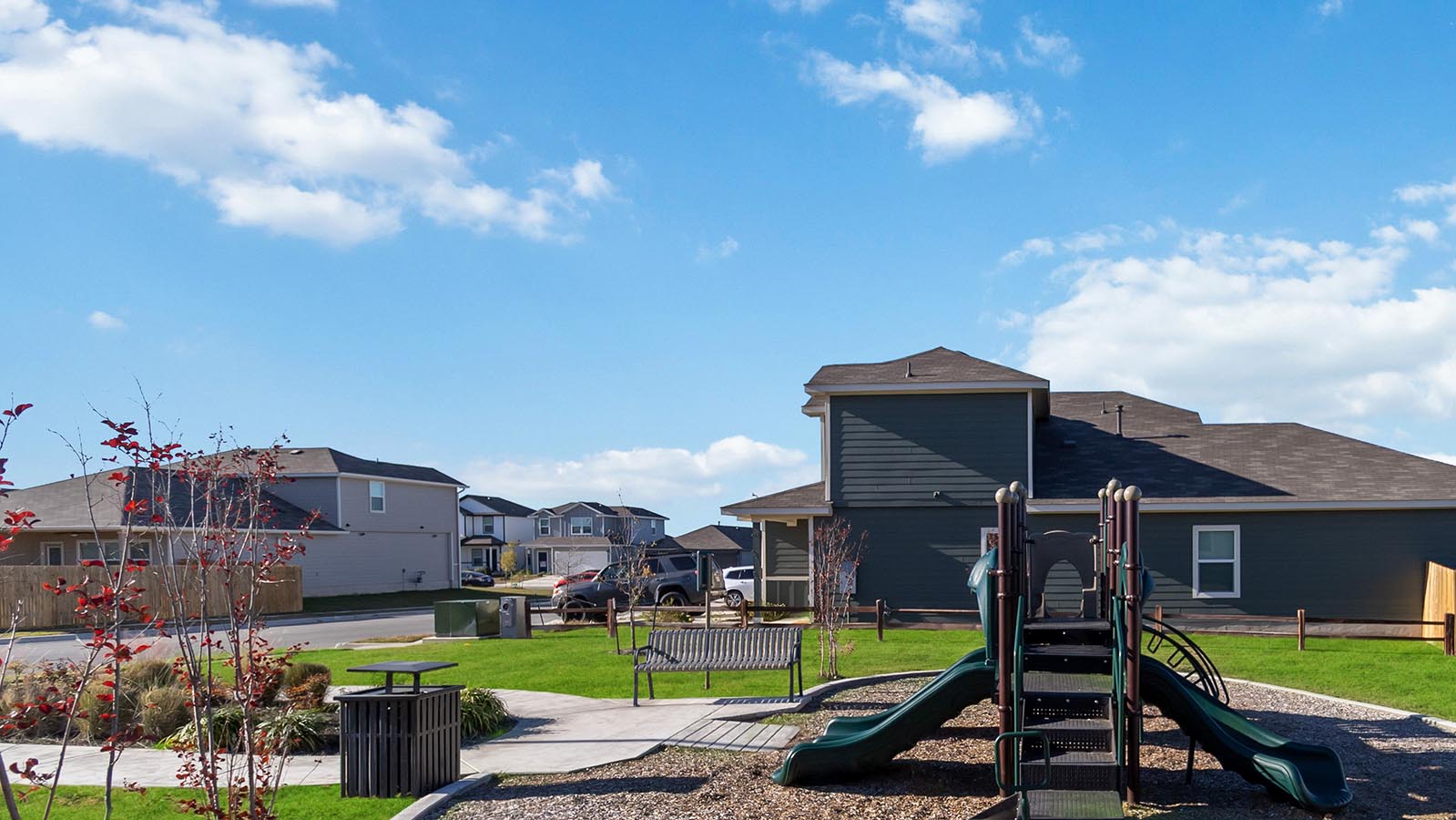 Community park with jungle gym