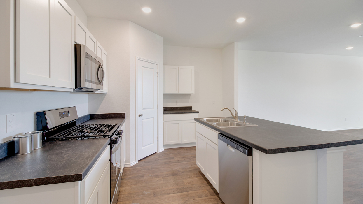 Open Concept Kitchen With Large Kitchen Island