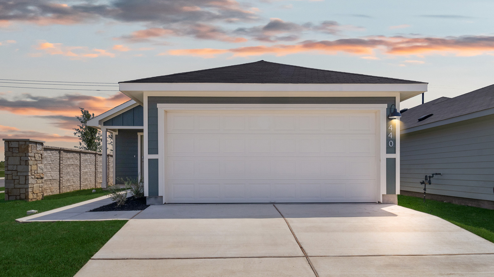 Front Exterior 1-story 2 Car garage  - The Atlanta Plan - Wayside Presented By D.R. Horton in Uhland Texas