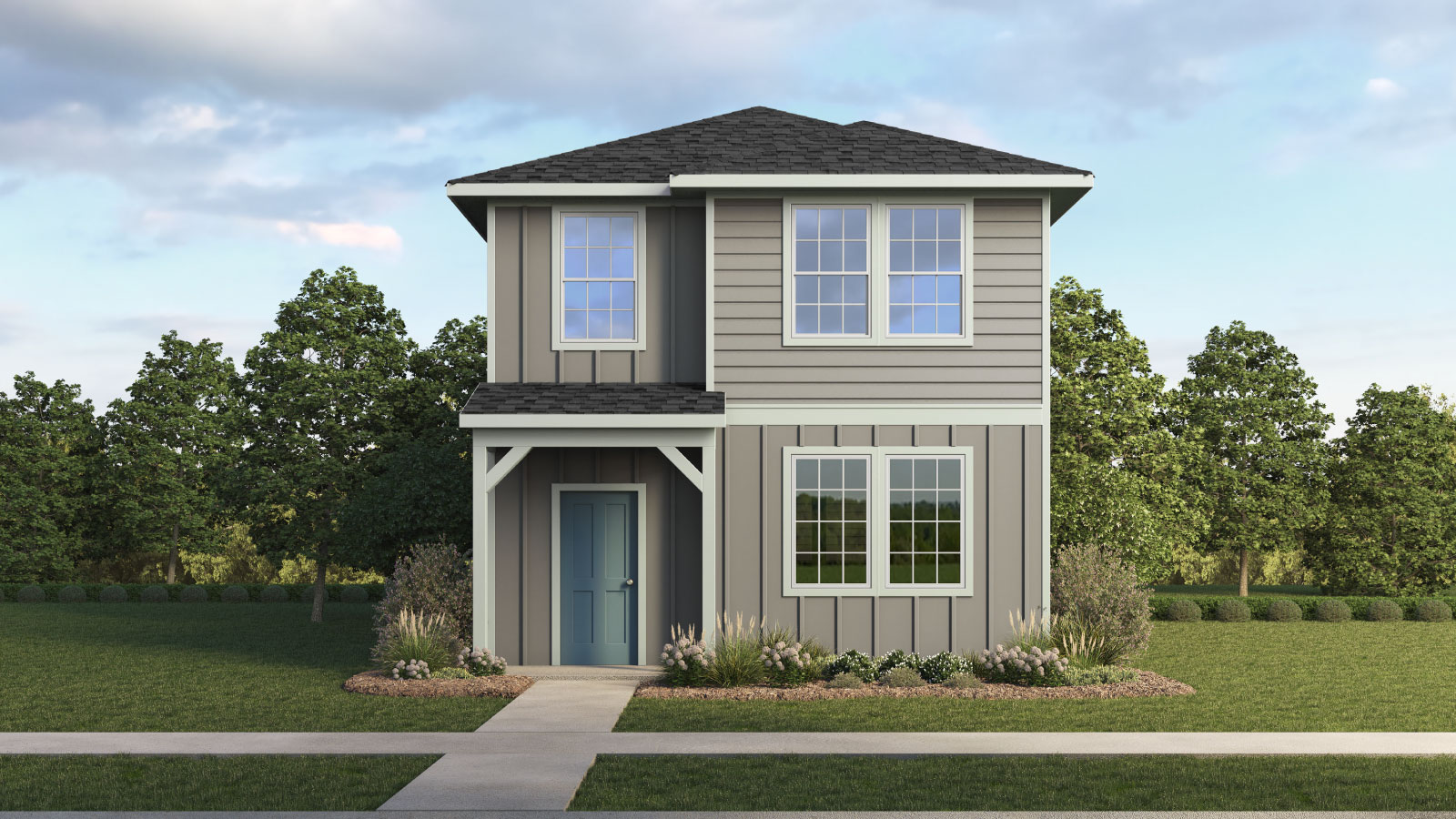 The Camille floorplan - A Elevation at Valverde in Bastrop, TX.