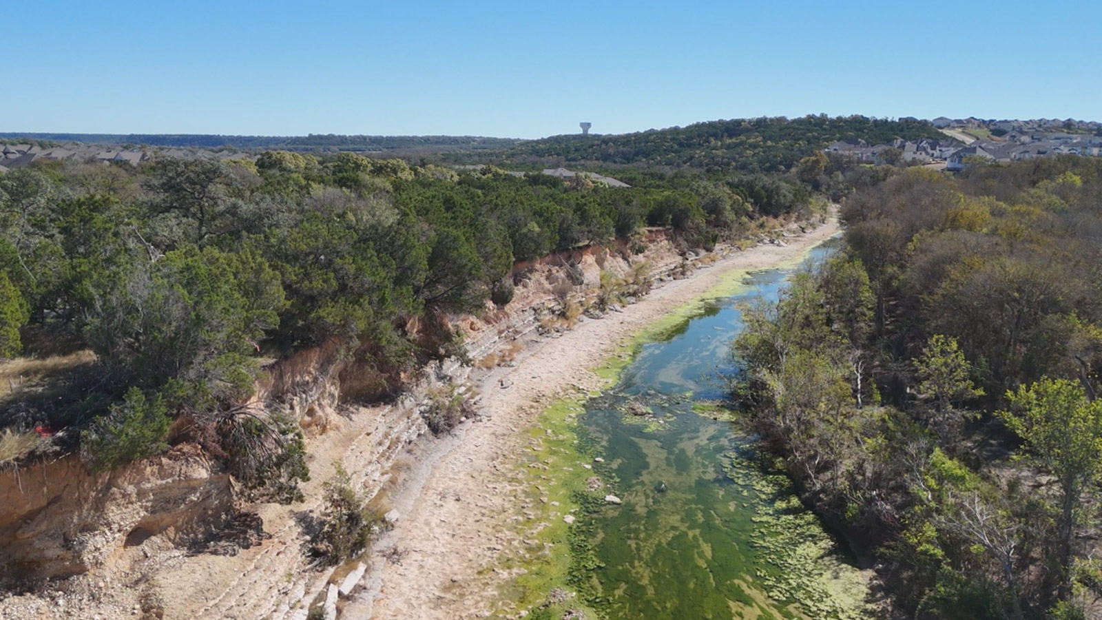San Gabriel River with nature trails.