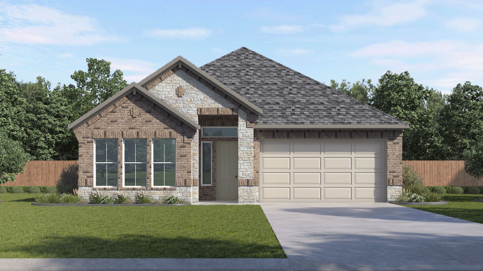 The H40C Floorplan - W Elevation at The Enclave at Bar W Ranch in Leander, TX.