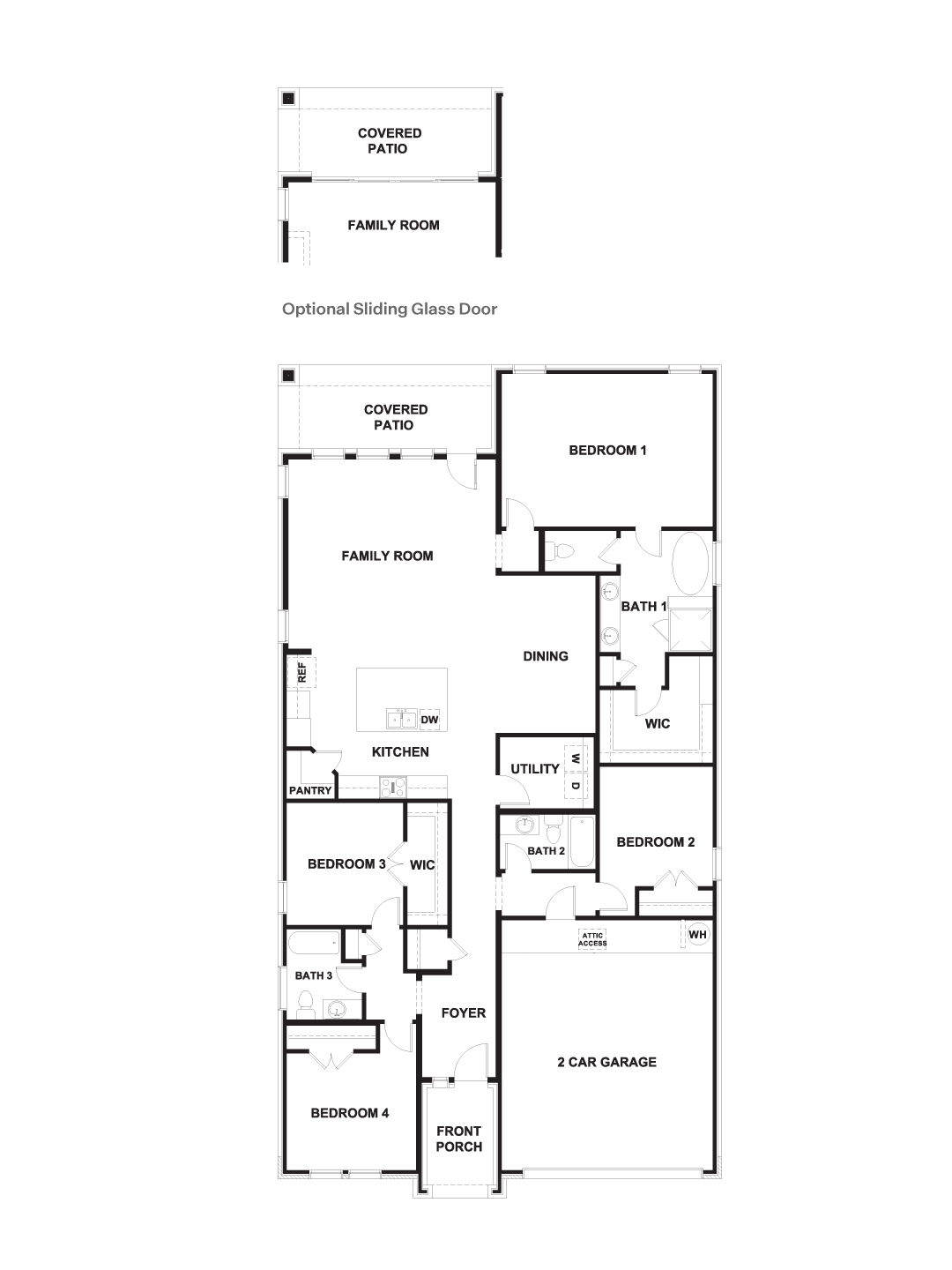 The Edinburg floorplan at The Enclave at Bar W Ranch in Leander, TX.