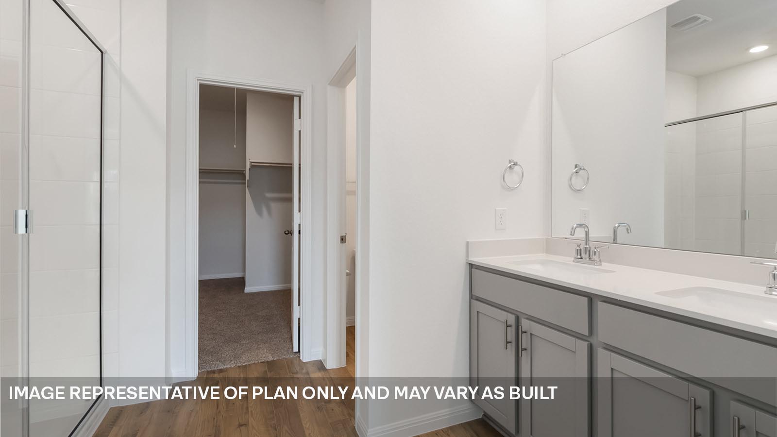 Primary bathroom with Double Vanity.