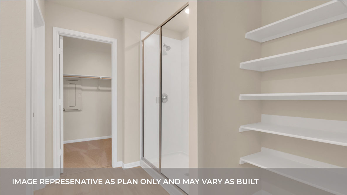 Bathroom 1 with plenty of storage space.