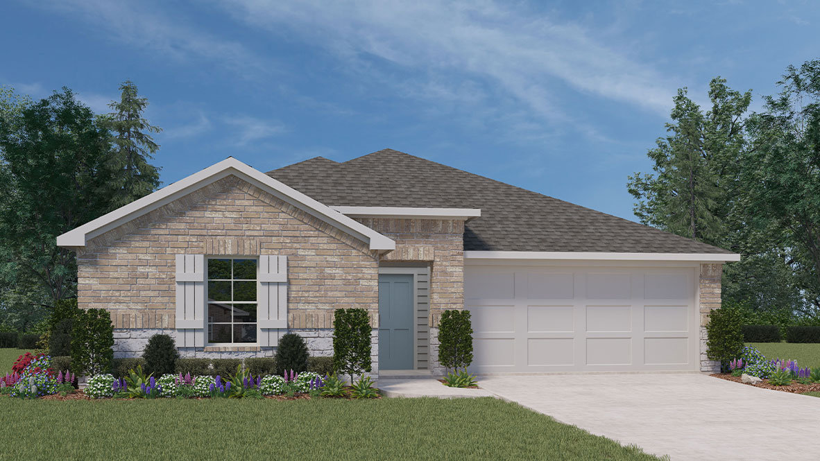 Exterior rendering of the Fargo floorplan, B elevation.