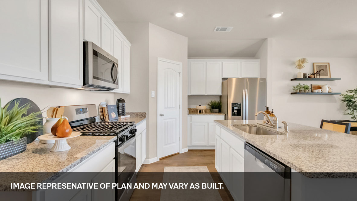 Open kitchen with island.