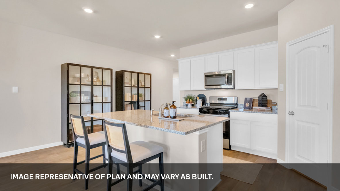 Open kitchen with island.