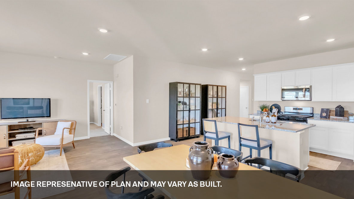 Open kitchen with island.