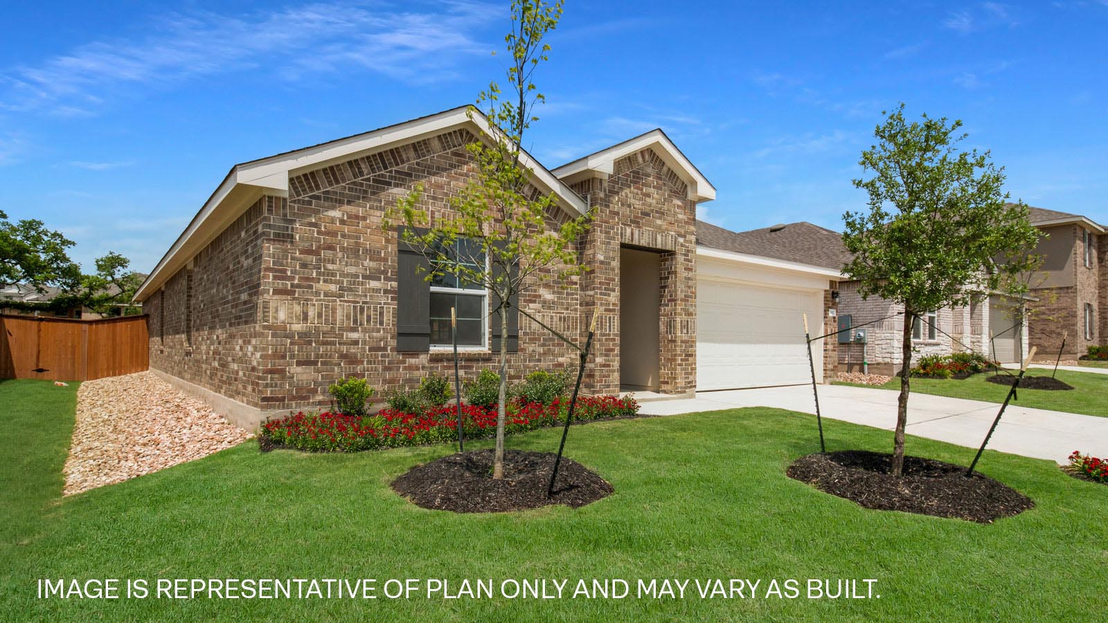 The Kingston floorplan - A Elevation at Bar W Ranch in Leander, TX.