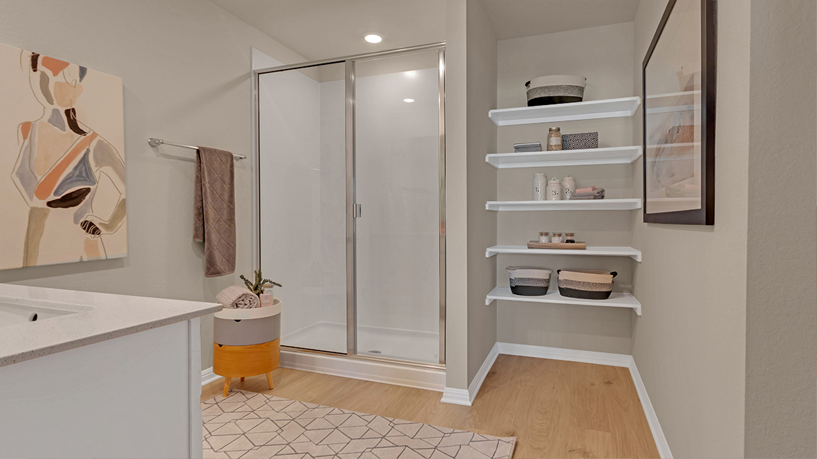 Luxurious main bathroom with walk-in shower.