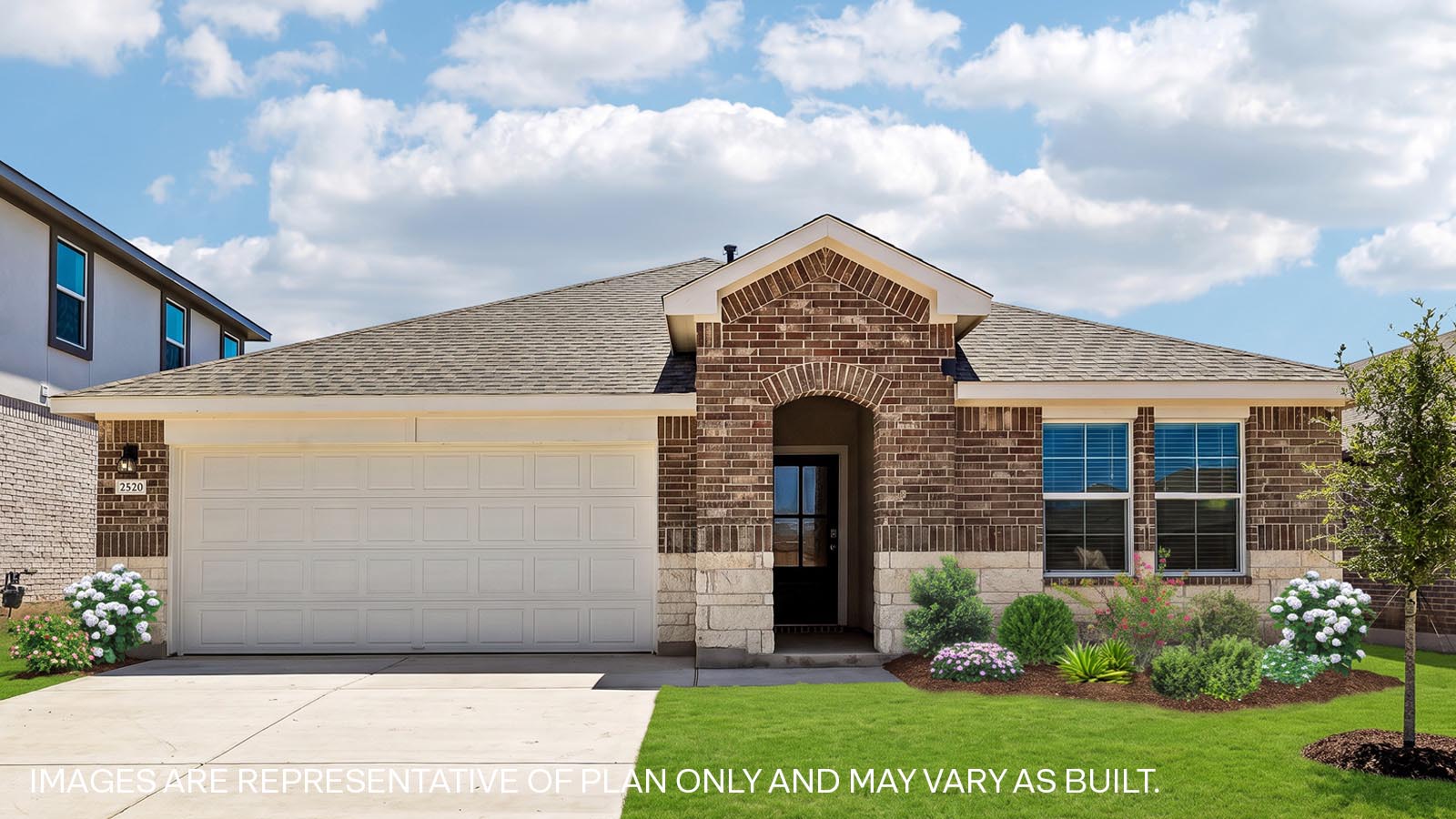 The Lakeway floorplan - B elevation at Bar W Ranch in Leander, TX.