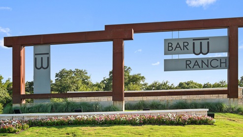 Bar W Ranch entry monument.