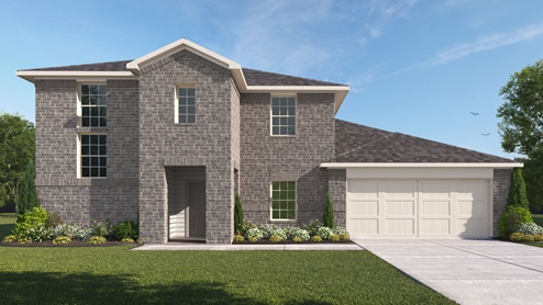 Lancaster Front Exterior Rendering - Two Story - Elevation A