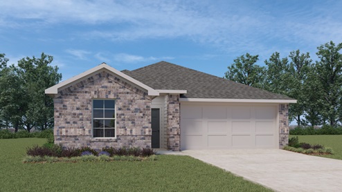 Caden Front Exterior Rendering - One Story - Elevation A