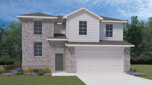 Pierce Front Exterior Rendering - Two Story - Elevation A