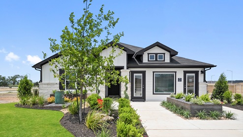 Front of model home at Monarch Ranch in Manor, TX.