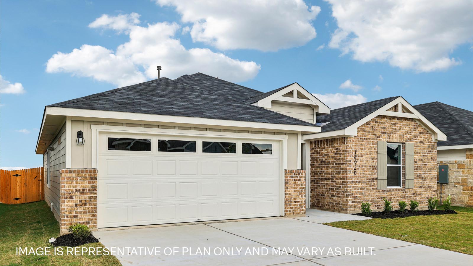 The Elgin floorplan - H Elevation at Monarch Ranch in Manor, TX.