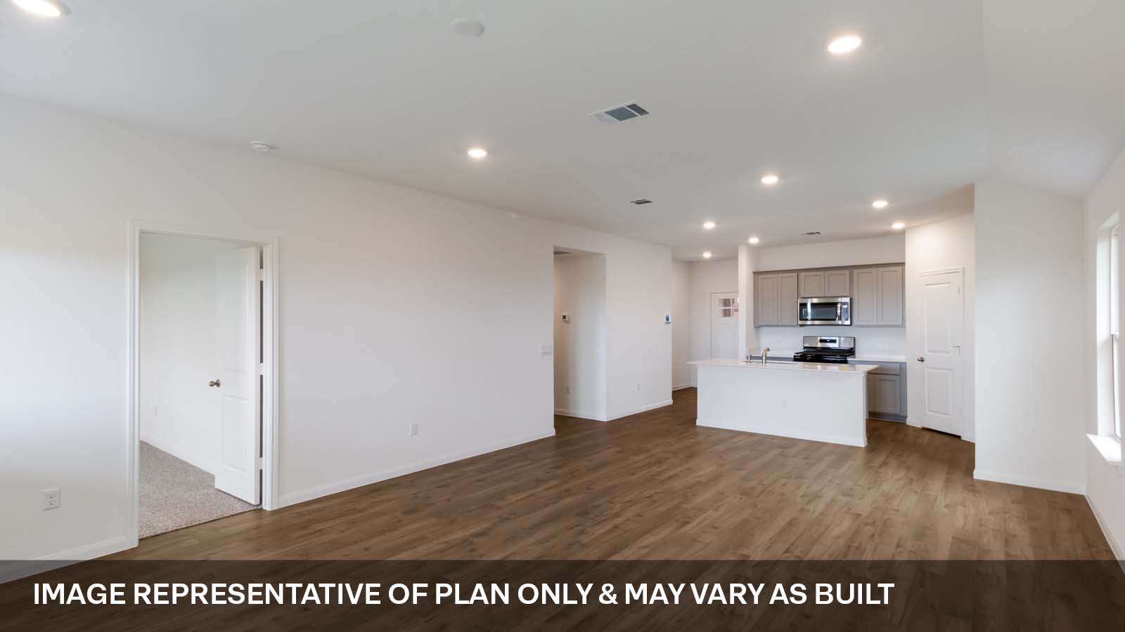 Open kitchen with island.
