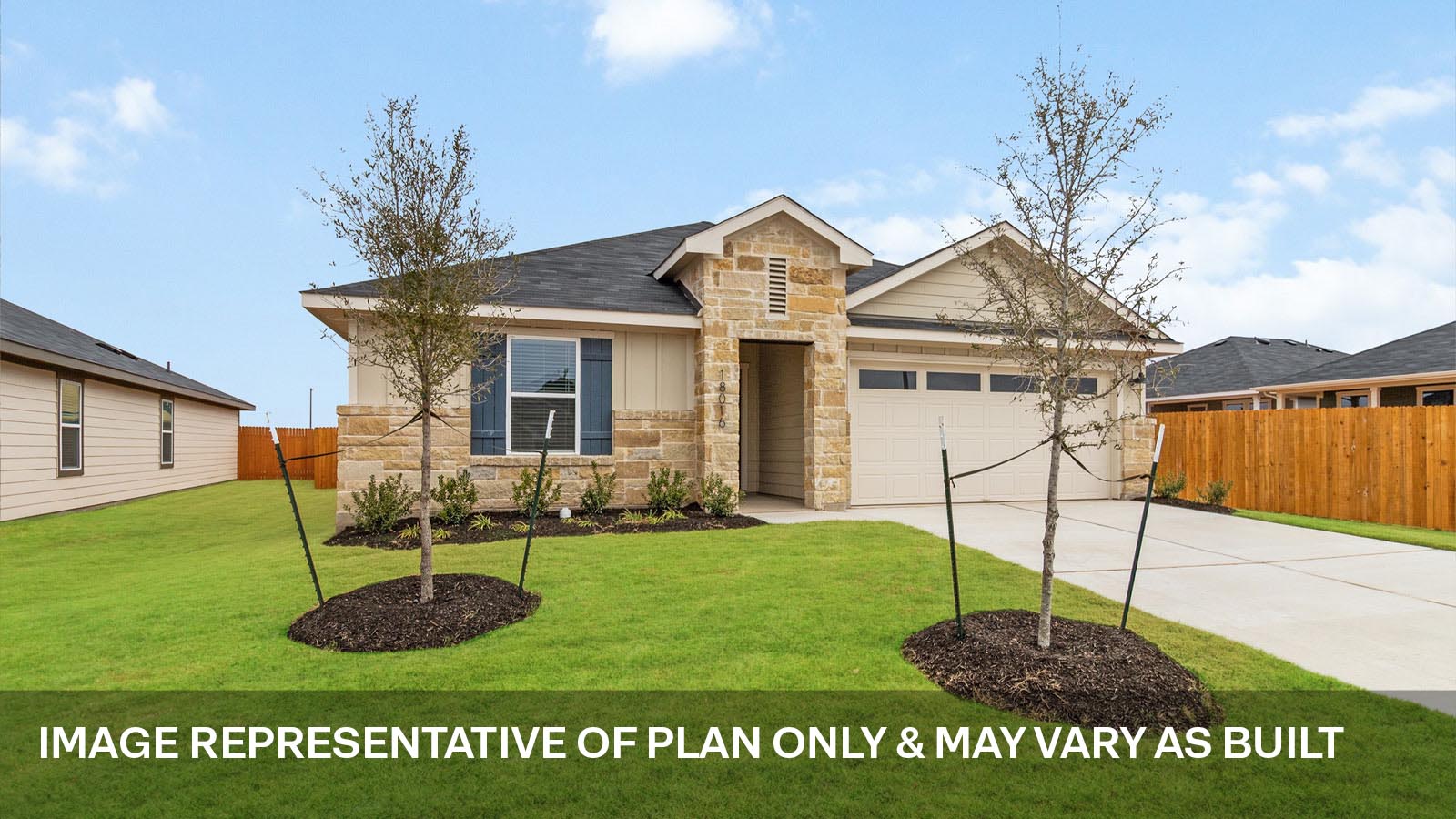 The Irvine floorplan - H Elevation at Monarch Ranch in Manor, TX.
