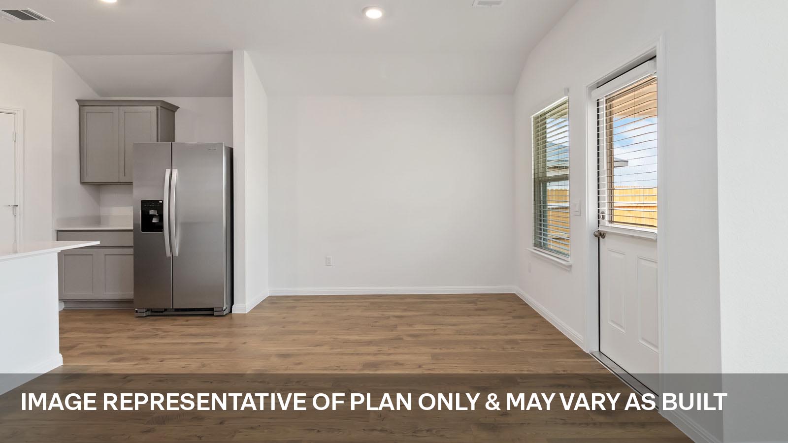 Open concept kitchen and living area.