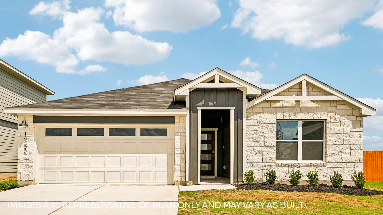 The Irvine floorplan - I Elevation at Monarch Ranch in Manor, TX.