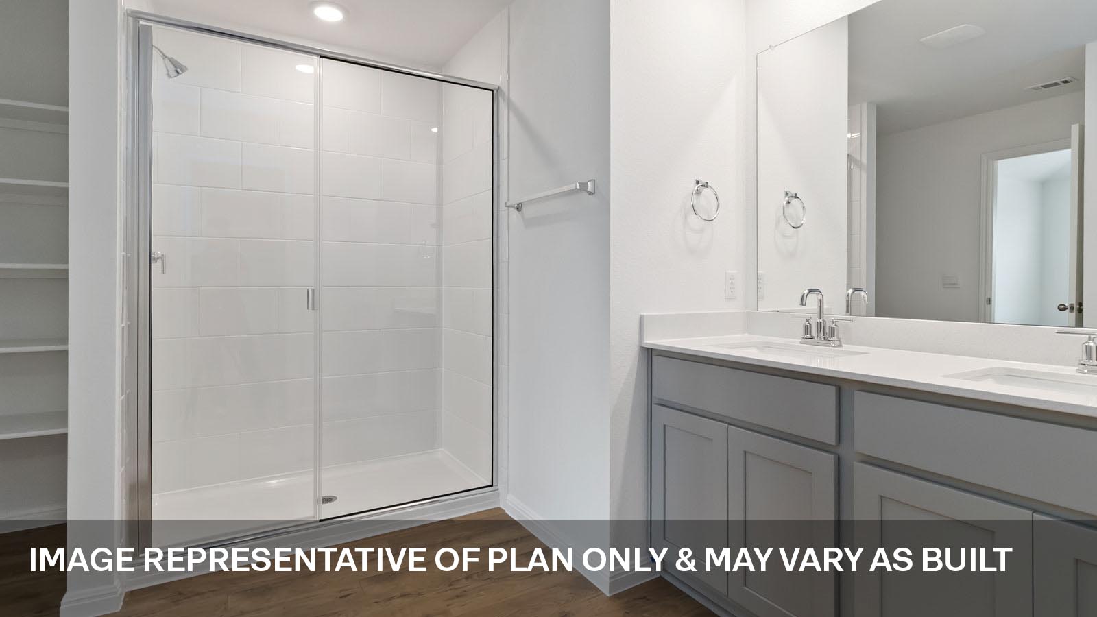 Main bathroom with walk-in shower.