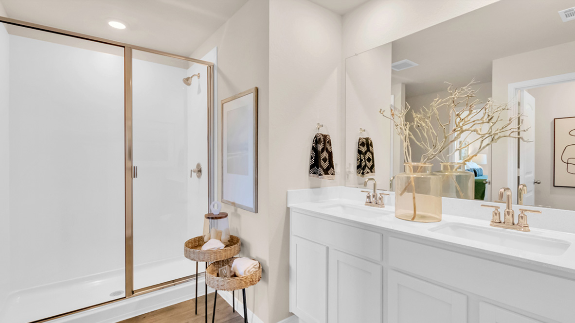 Main bathroom with walk-in shower.