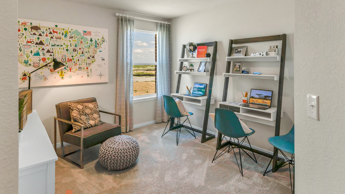 bedroom turned into an art room