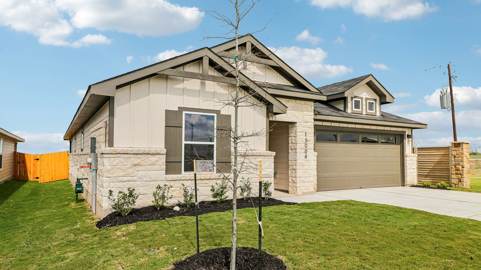 Exterior of new build home.