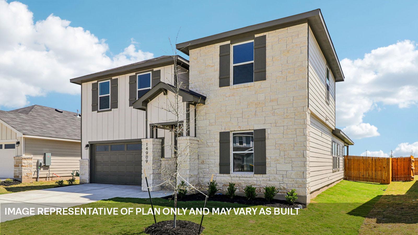 The Quincy Floorplan - H Elevation at Monarch Ranch in Manor, TX.