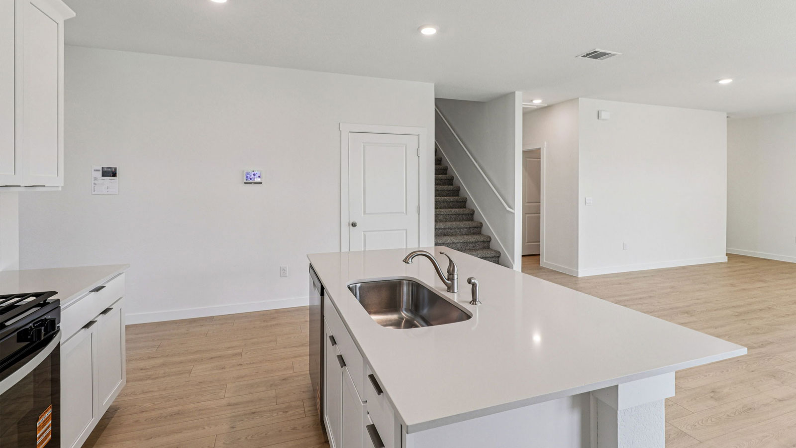 Open kitchen with island.