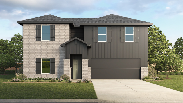 The Quincy Front Exterior Rendering - Elevation H