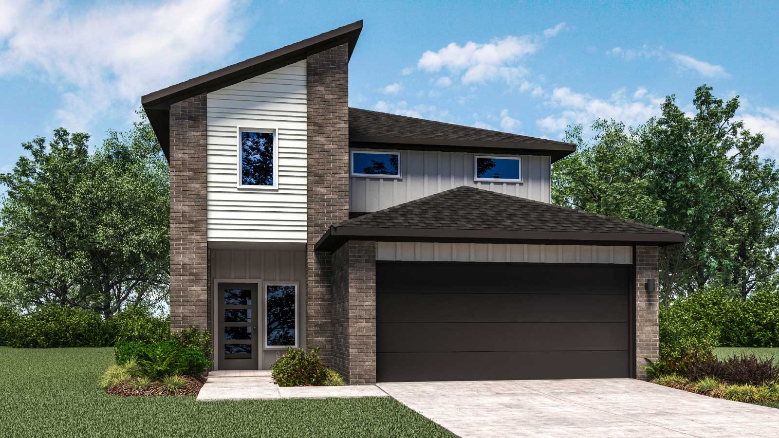 The Nicole Front Exterior Rendering Two Story Home - Elevation M