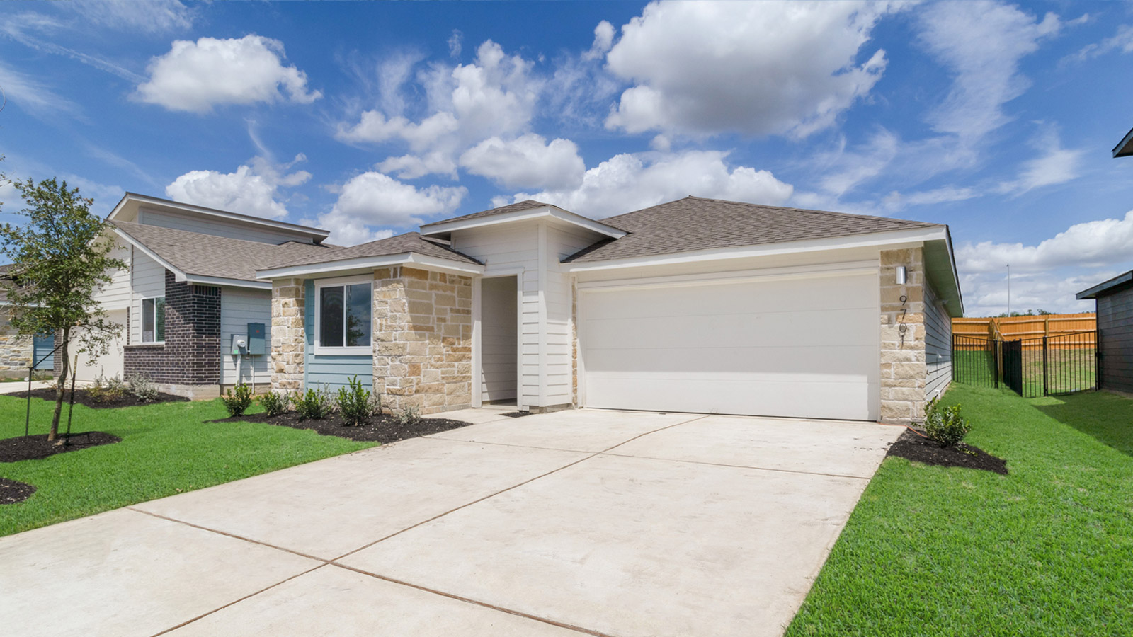 The Caden Floorplan - N Elevation at Trails at Wildhorse in Austin, TX.