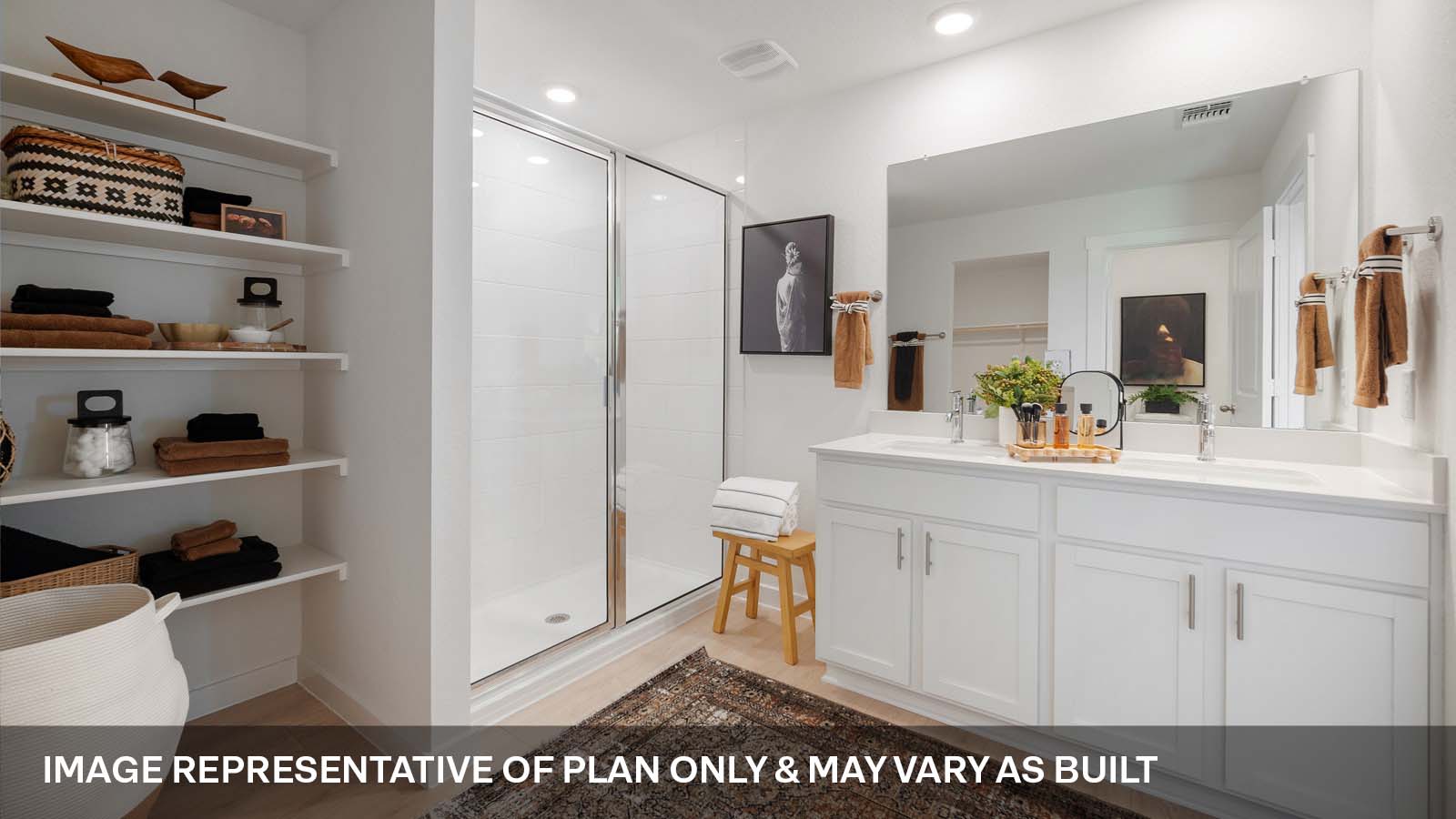 Walk-in shower in bathroom 1.