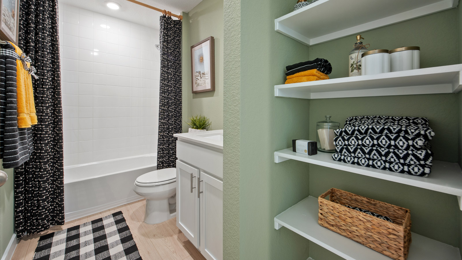 Bathroom 2 with shower and bathtub.