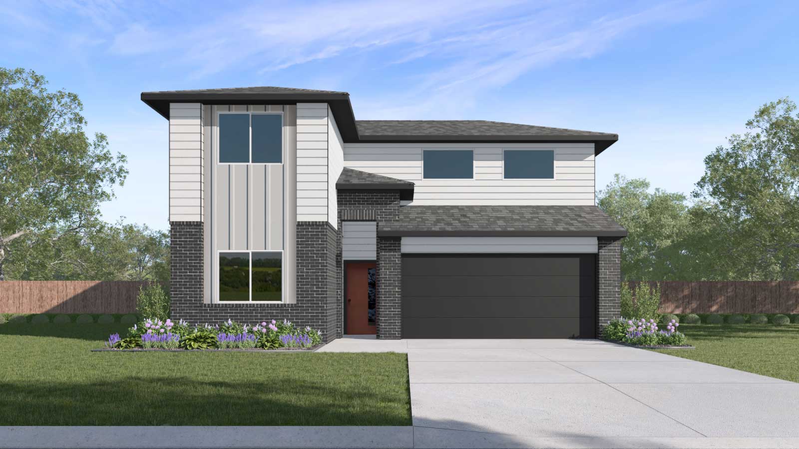 The Mitchell Front Exterior Rendering Two Story Home - Elevation N