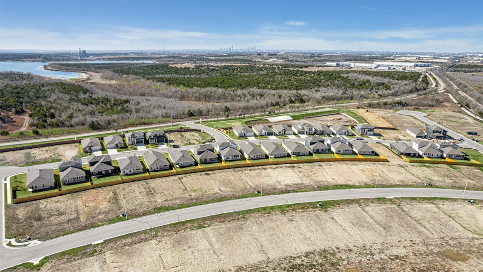 Drone view of community - Trails at Wildhorse in Austin, TX.