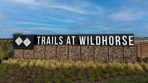 Entry Monument at Trails at Wildhorse in Austin, TX.