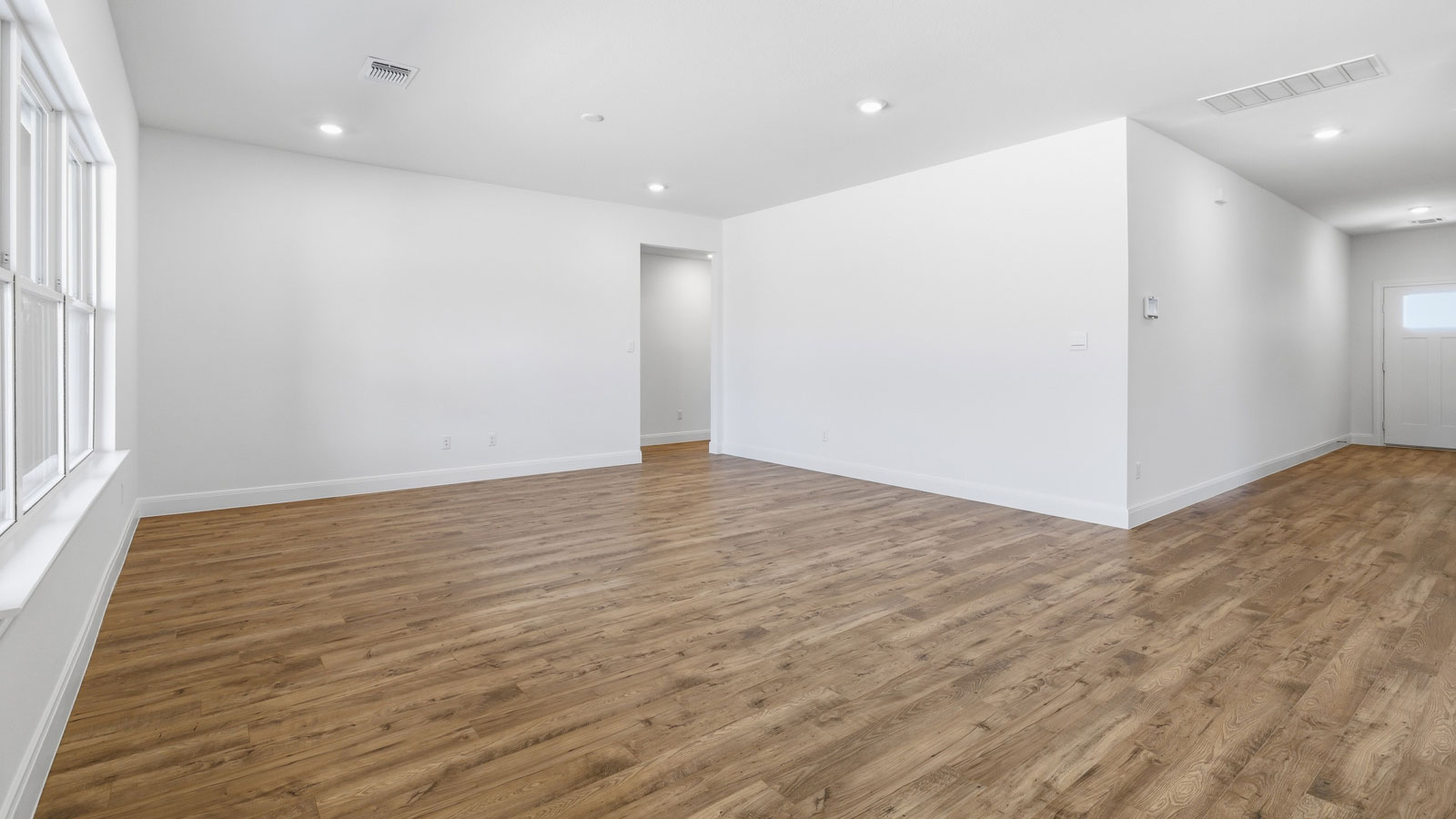 Open concept kitchen and living room.