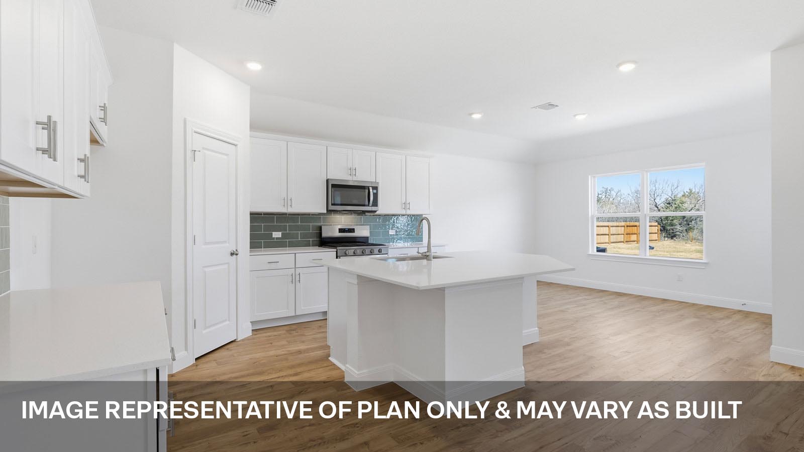 Open kitchen with island.