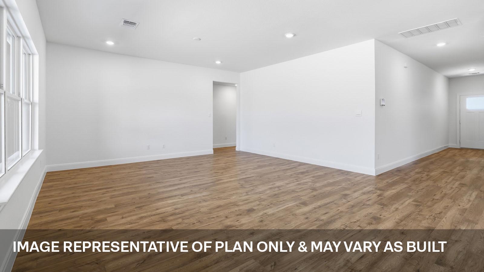 Open family room with windows.