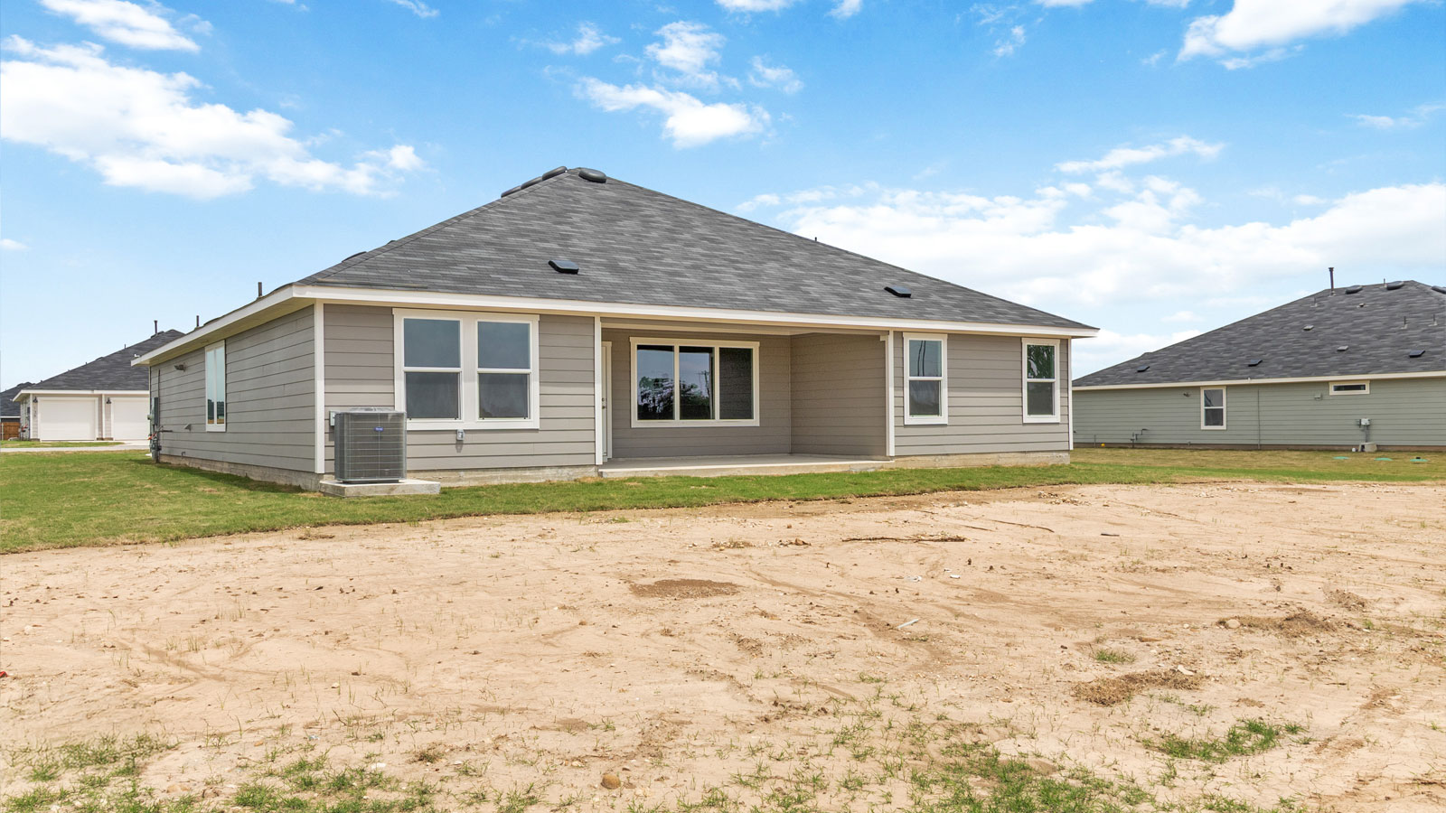 Spacious half acre lot.