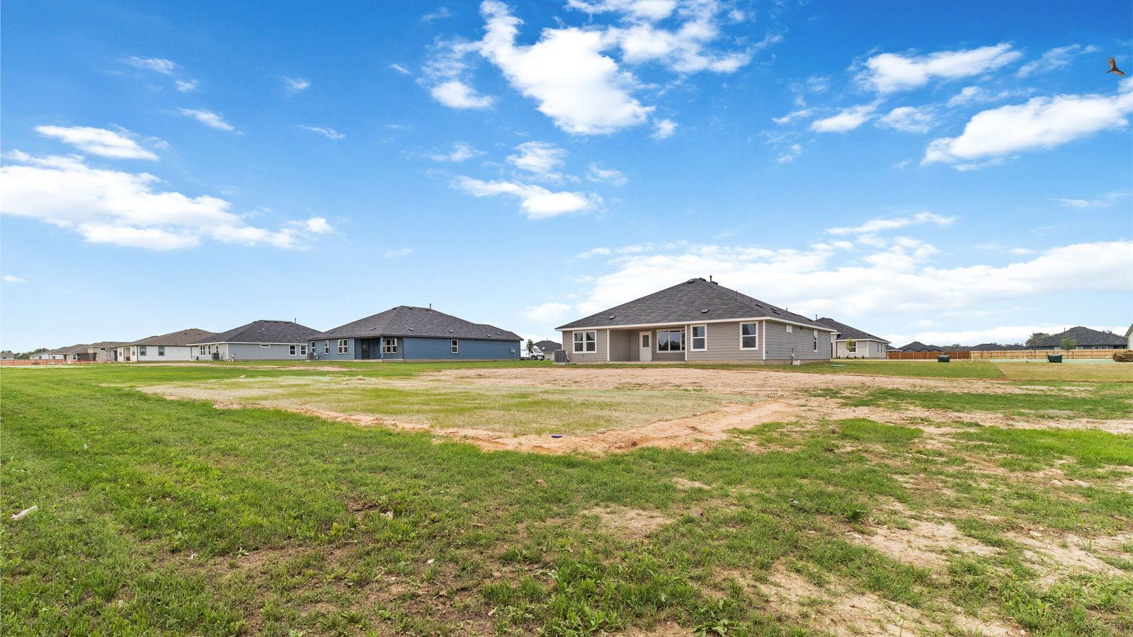 Spacious half acre lot.