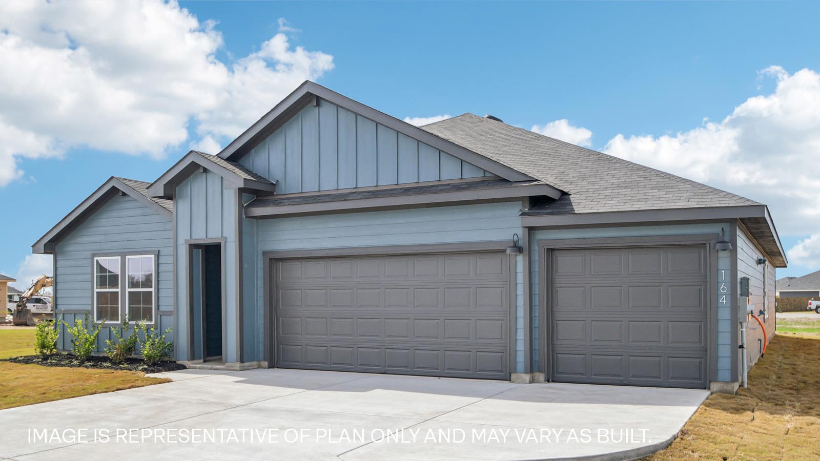 Exterior of the Westley floorplan at Railhead in Cedar Creek, TX.