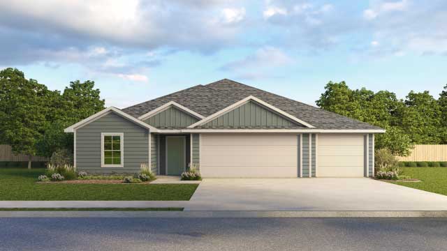 The Fairfield Front Exterior Rendering - Elevation A