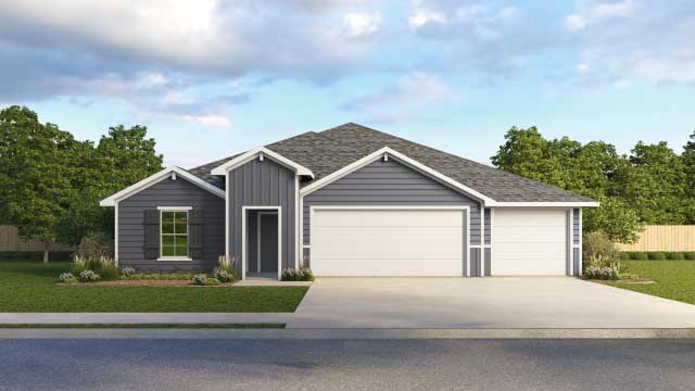 The Fairfield Front Exterior Rendering - Elevation B