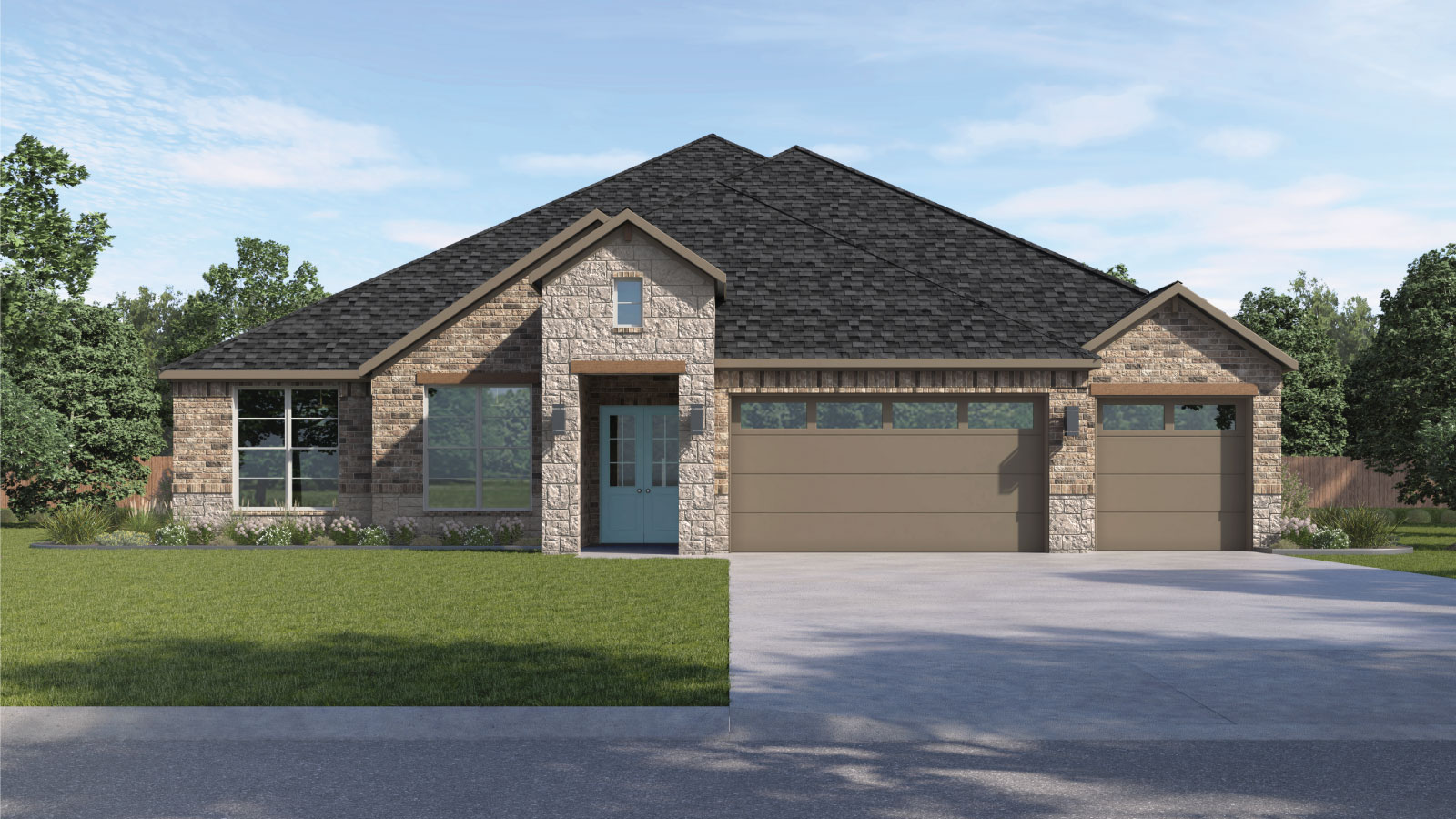 The Azle floorplan at Sola Vista at West Cypress Hills in Spicewood, TX.