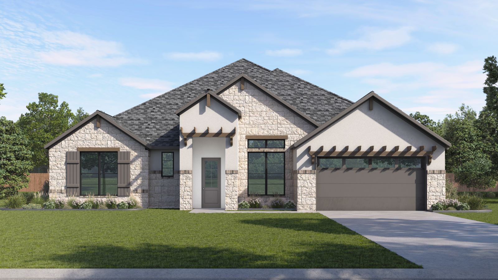 The Crowley floorplan at Sola Vista at West Cypress Hills in Spicewood, TX.
